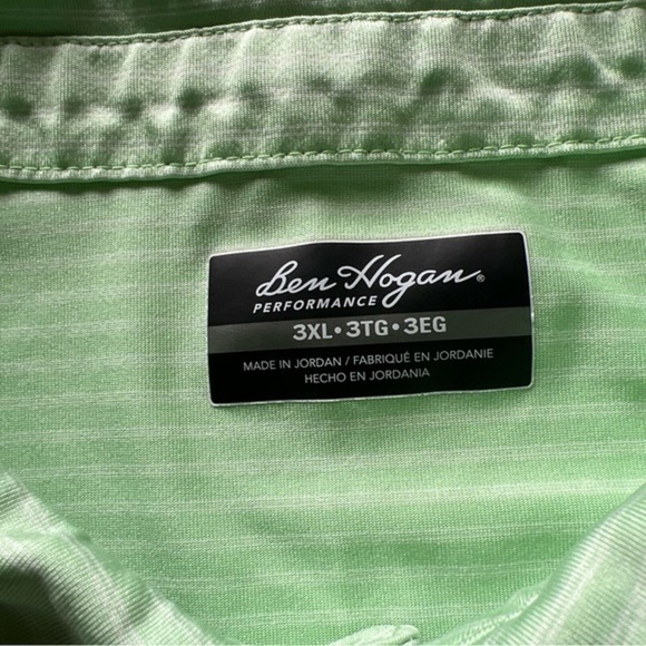 EUC Ben Hogan Golf Shirt Mens 3XL Mint Green Performance Polo (A4) - Picture 3 of 3